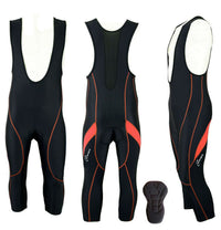 3S Sports Men's Cycling Bib Shorts Bike Tights Coolmax Padded 3/4 Bibs with Reflective Logo for Biking Sports Racing