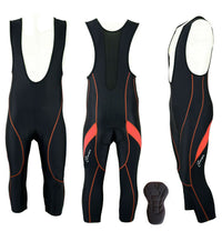 3S Sports Men's Cycling Bib Shorts Bike Tights Coolmax Padded 3/4 Bibs with Reflective Logo for Biking Sports Racing