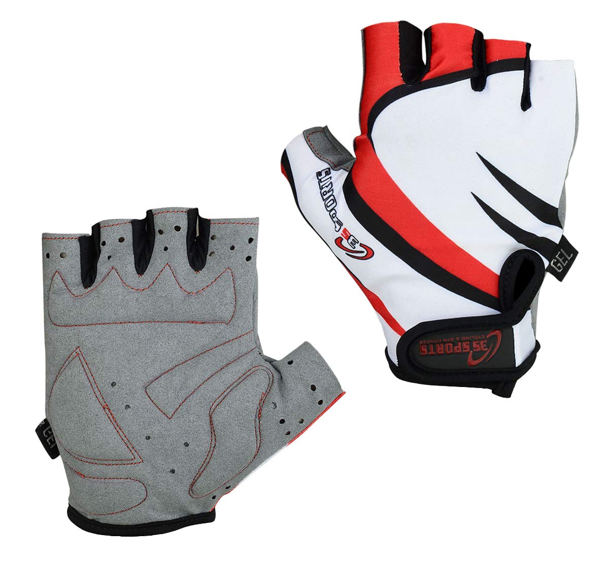3S Sports Men’s Cycling Half Finger Gloves Bicycle Gel Padded Fingerless Glove For Bike Riding Sports