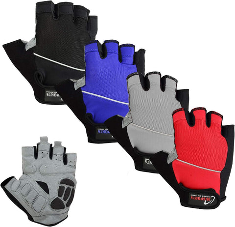 3S Sports Men's Half Finger Cycling Gloves Gel Padded Fingerless Mountain Bike Riding Sport Glove