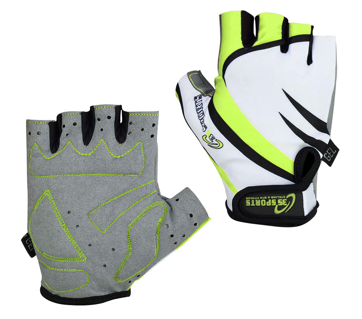 3S Sports Men’s Cycling Half Finger Gloves Bicycle Gel Padded Fingerless Glove For Bike Riding Sports