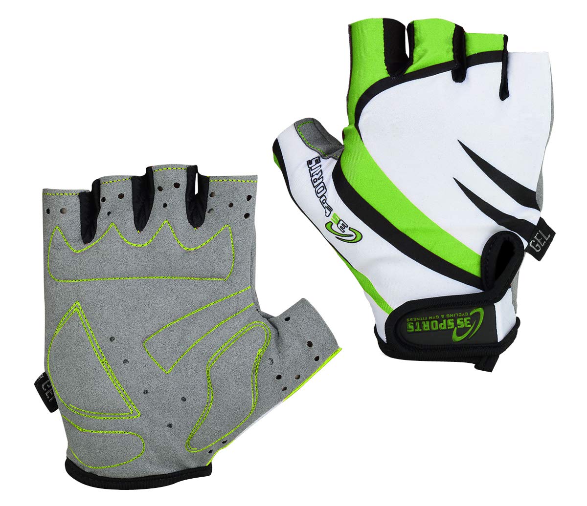 3S Sports Men’s Cycling Half Finger Gloves Bicycle Gel Padded Fingerless Glove For Bike Riding Sports