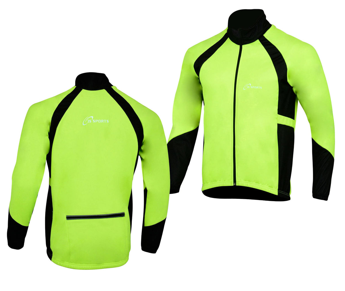 3S SPORTS Men's Cycling Jacket Windproof Waterproof Wind Stopper Fleece Thermal Long Sleeve Winter Jackets Windproof Bike Coat For Running Biking Hiking Riding Outdoor Sports