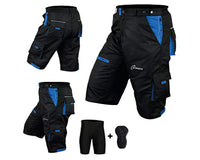 3S Sports Men's Cycling Shorts CoolMax Padded Liner Cycle MTB Bike Road Off Road Bicycle Short Pants with Pockets for Biking Running Shorts