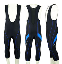 3S Sports Men's Cycling Bib Shorts Bike Tights Coolmax Padded 3/4 Bibs with Reflective Logo for Biking Sports Racing