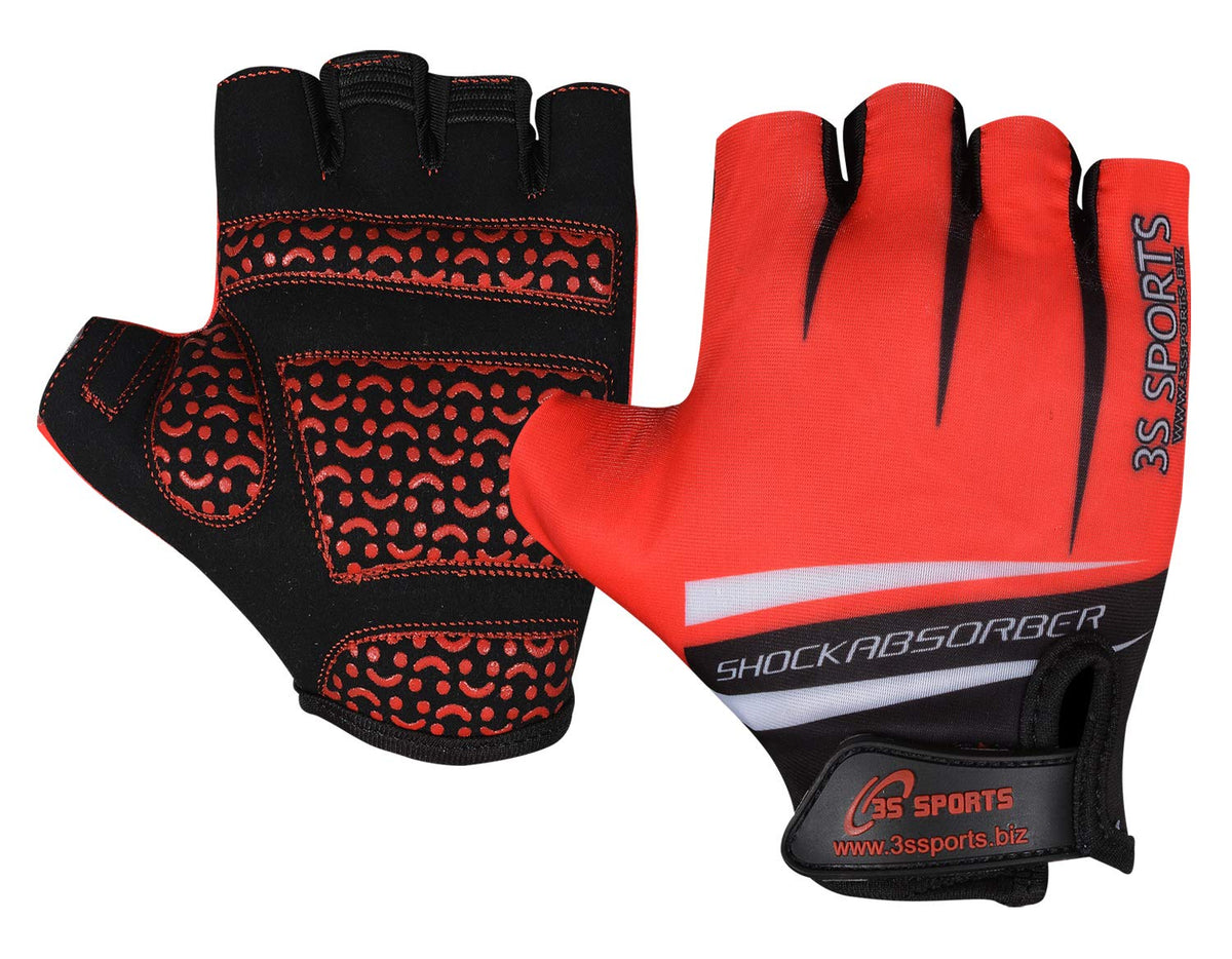 3S Sports Kids Cycling Half Finger Gloves Bicycle Mountain Bike Riding Outdoor Sports Short Fingers Glove Camping Hiking Climbing Mittens For Boys & Girls