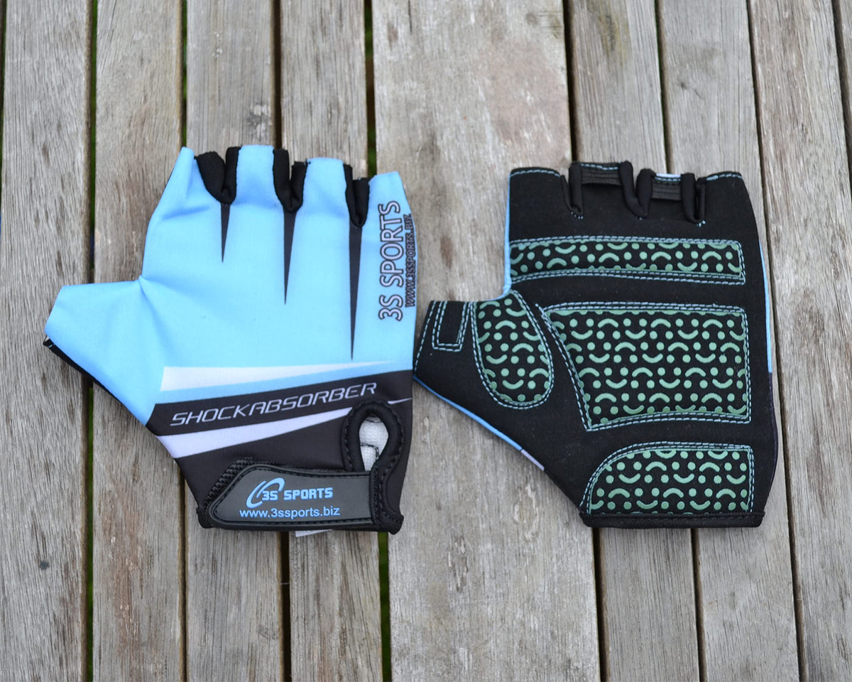 3S Sports Kids Cycling Half Finger Gloves Bicycle Mountain Bike Riding Outdoor Sports Short Fingers Glove Camping Hiking Climbing Mittens For Boys & Girls