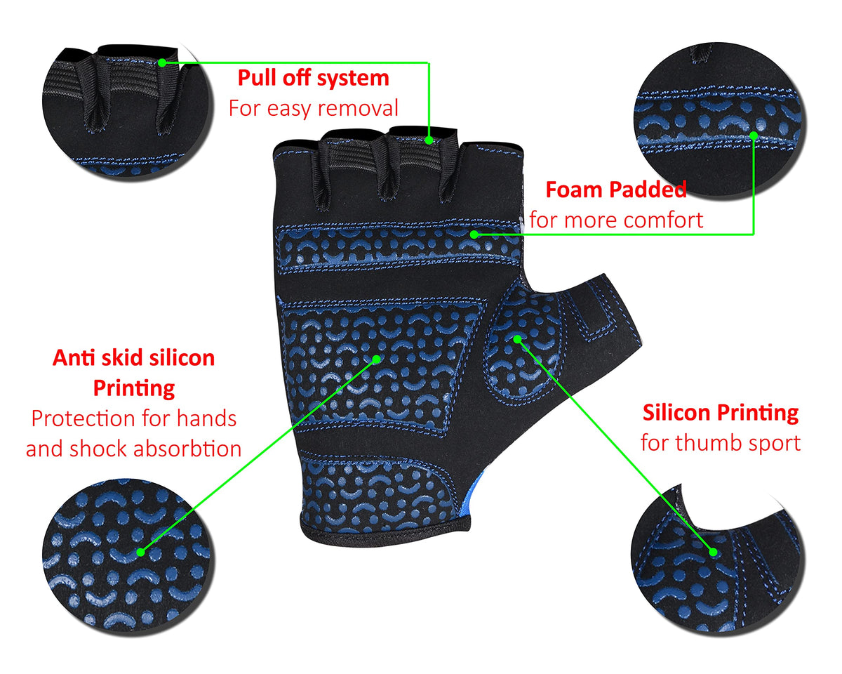3S Sports Unisex Kids Cycling Gloves Boy's Girl's Half Finger Padded Glove For Biking Hiking Camping & Outdoor Sports
