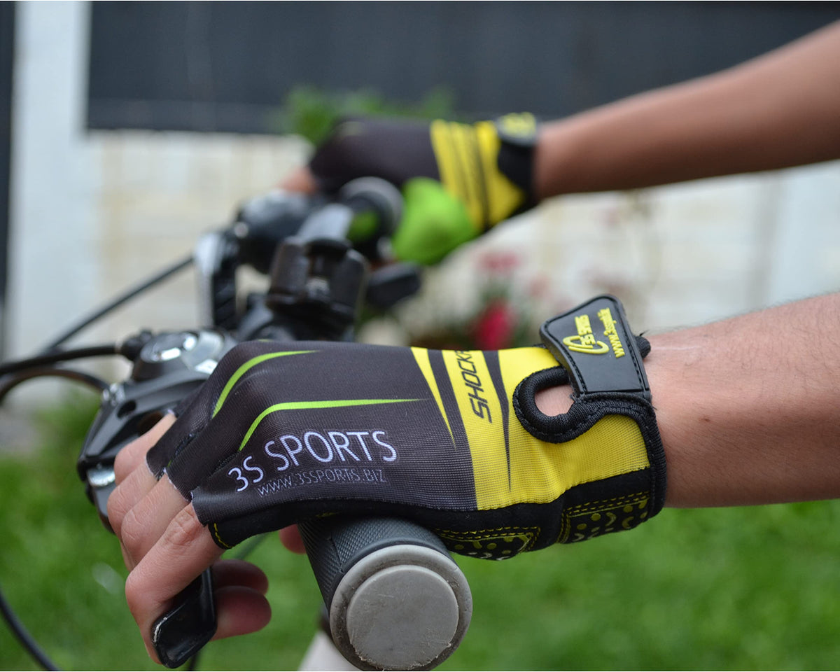 3S Sports Kids Cycling Half Finger Gloves Bicycle Mountain Bike Riding Outdoor Sports Short Fingers Glove Camping Hiking Climbing Mittens For Boys & Girls