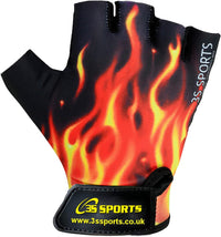 3S Sports CHILDREN KIDS BOYS GIRLS CYCLING PADDED GLOVES BMX BIKE CYCLE BICYCLE GLOVES FLAME