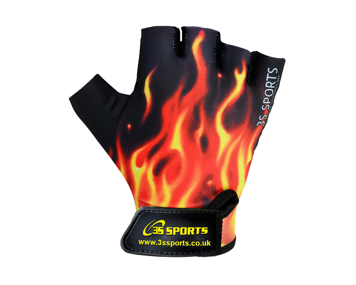 3S Sports CHILDREN KIDS BOYS GIRLS CYCLING PADDED GLOVES BMX BIKE CYCLE BICYCLE GLOVES FLAME