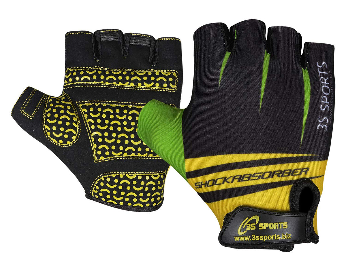 3S Sports Kids Cycling Half Finger Gloves Bicycle Mountain Bike Riding Outdoor Sports Short Fingers Glove Camping Hiking Climbing Mittens For Boys & Girls