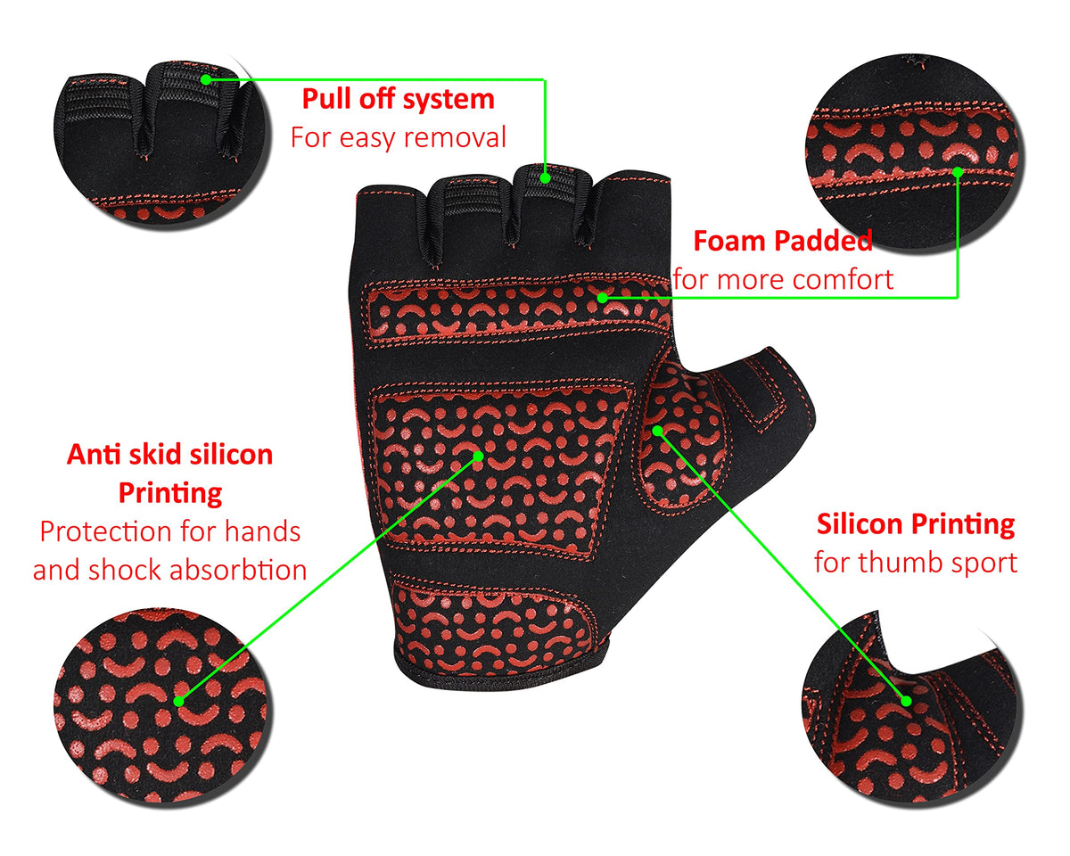 3S Sports Unisex Kids Cycling Gloves Boy's Girl's Half Finger Padded Glove For Biking Hiking Camping & Outdoor Sports