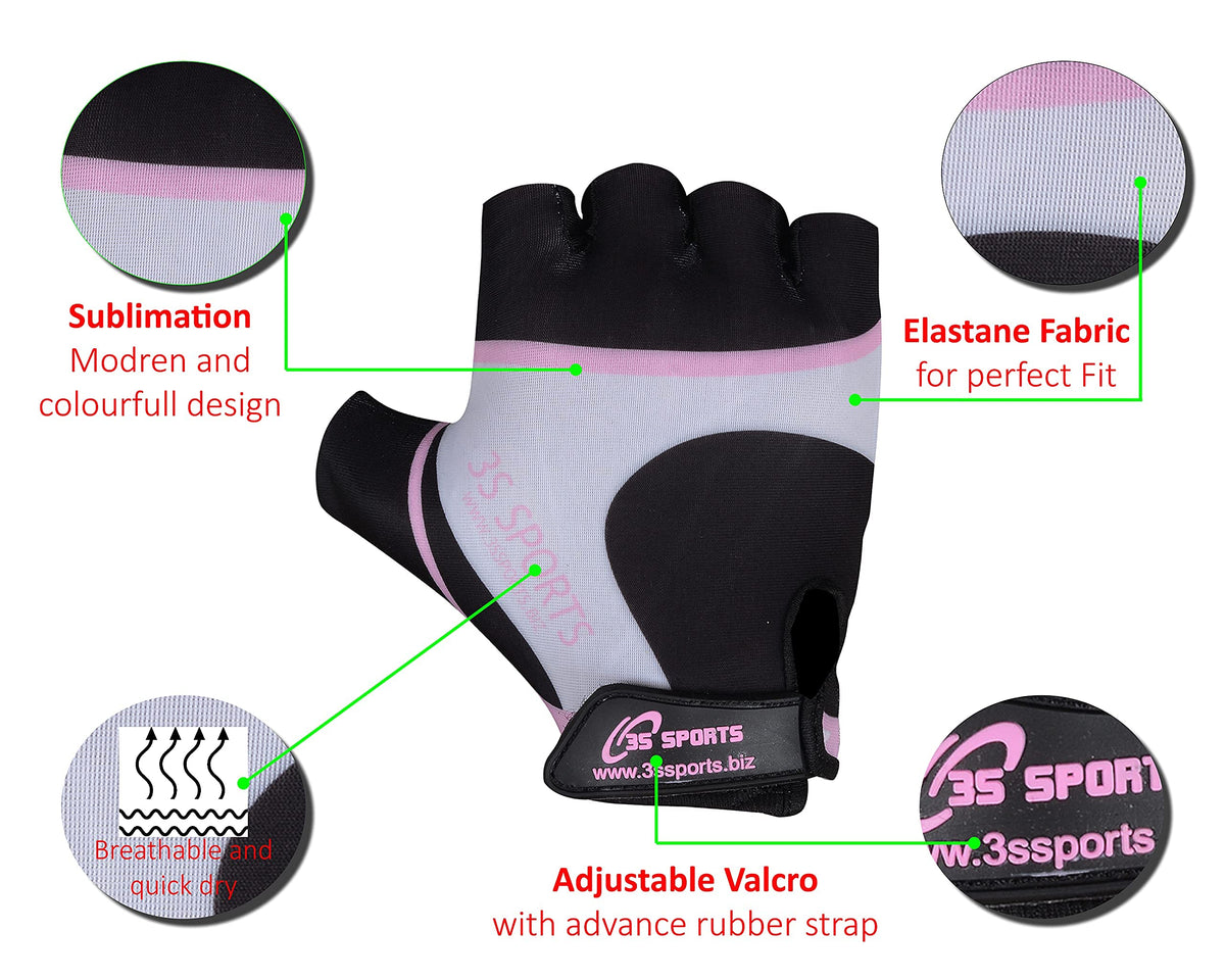 3S Sports Children's Girl's Boy's Padded Cycling Gloves Half Fingers Sportswear Glove for Bicycle Skating Skateboard Road Mountain Biking