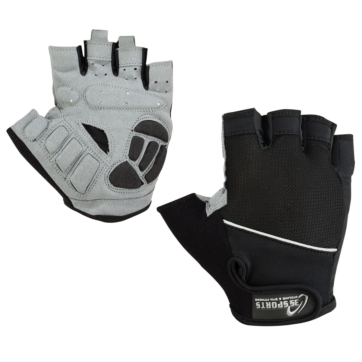 3S SPORTS Men's Cycling Gloves Half Finger Bicycle Gel Padded Fingerless Cycle MTB Bike Gloves