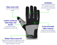 3S Sports Men’s Cycling Gloves Motorbike Full Fingers Windproof Gel Padded Touch Screen MTB Winter Glove For Motorcycle Biking Driving Camping Running Hiking Hunting Outdoor Sports