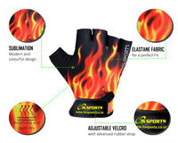 3S Sports CHILDREN KIDS BOYS GIRLS CYCLING PADDED GLOVES BMX BIKE CYCLE BICYCLE GLOVES FLAME