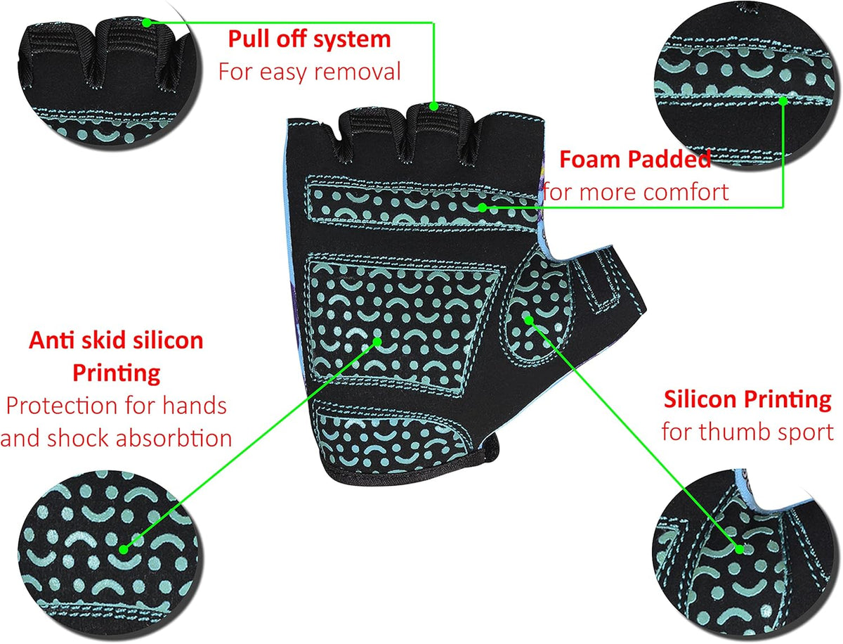 3S Sports Kids Boy's Girl's Cycling Gloves Mountain Bike Half Finger Bicycle Padded Glove Sportswear Mittens For Road Riding Biking & Outdoor Sports