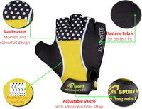 3S Sports Kids Padded Cycling Gloves Half Finger Mountain Bike Road MTB Biker Glove Cycle Bicycle BMX Riding Sports Outdoor Activities Sportswear Mitten for Boys and Girls