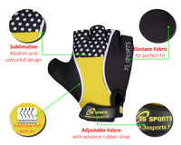 3S Sports Kids Padded Cycling Gloves Half Finger Mountain Bike Road MTB Biker Glove Cycle Bicycle BMX Riding Sports Outdoor Activities Sportswear Mitten for Boys and Girls
