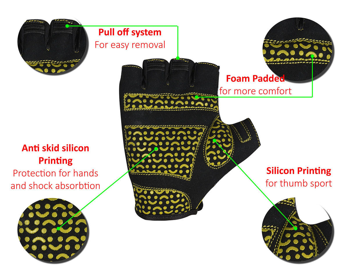 3S Sports Kids Padded Cycling Gloves Half Finger Mountain Bike Road MTB Biker Glove Cycle Bicycle BMX Riding Sports Outdoor Activities Sportswear Mitten for Boys and Girls