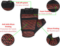 3S Sports Kids Padded Cycling Gloves Half Finger Mountain Bike Road MTB Biker Glove Cycle Bicycle BMX Riding Sports Outdoor Activities Sportswear Mitten for Boys and Girls