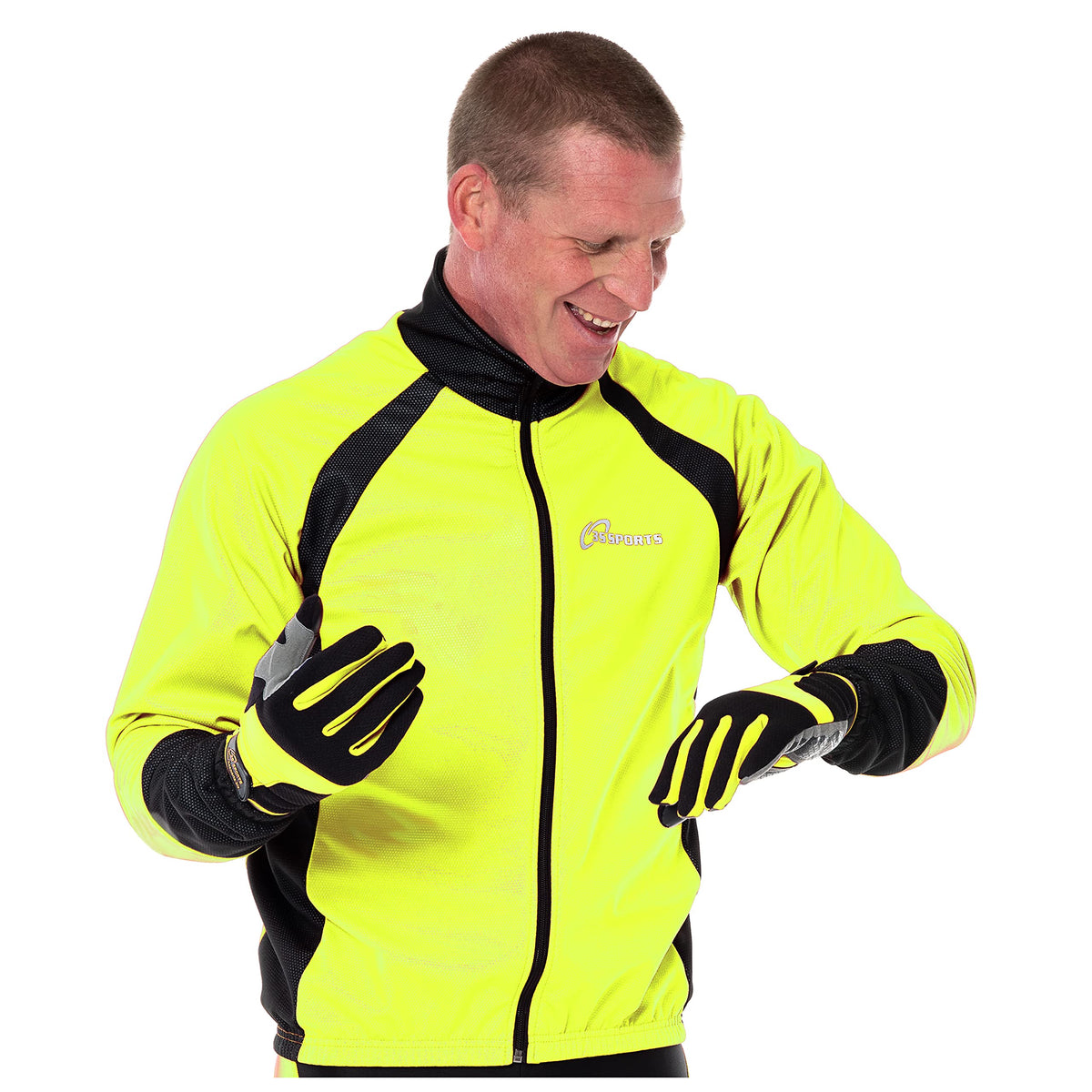 3S SPORTS Men's Cycling Jacket Windproof Waterproof Wind Stopper Fleece Thermal Long Sleeve Winter Jackets Windproof Bike Coat For Running Biking Hiking Riding Outdoor Sports