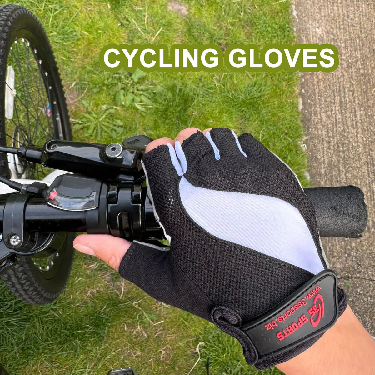 3S SPORTS Men's Cycling Gloves Gel Padded Bicycle Fingerless Half Finger Cycle Bike Gloves
