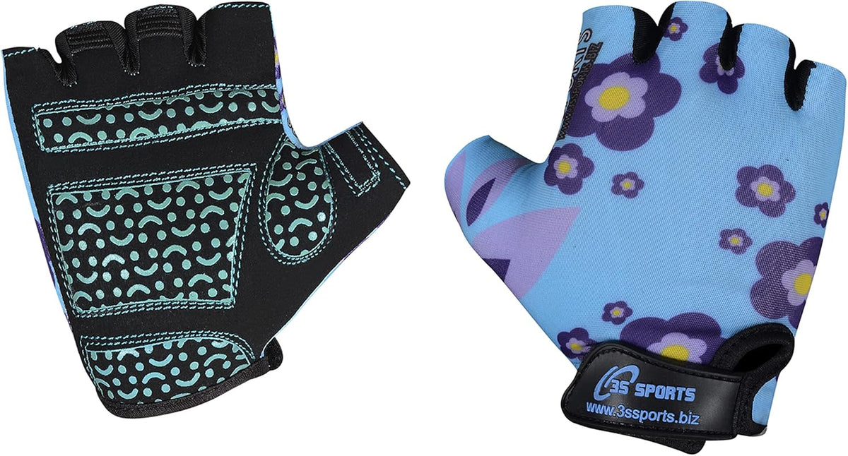 3S Sports Kids Boy's Girl's Cycling Gloves Mountain Bike Half Finger Bicycle Padded Glove Sportswear Mittens For Road Riding Biking & Outdoor Sports