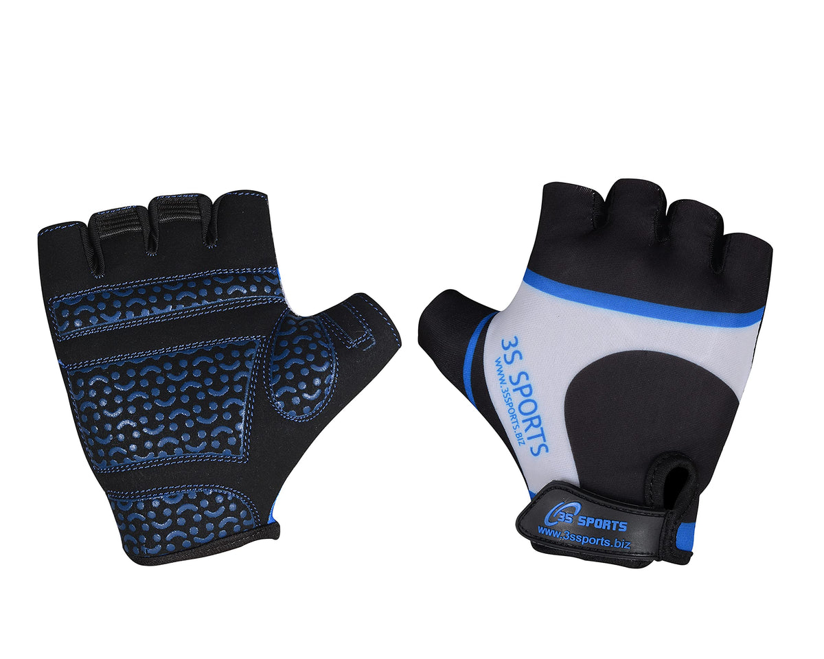 3S Sports Children's Girl's Boy's Padded Cycling Gloves Half Fingers Sportswear Glove for Bicycle Skating Skateboard Road Mountain Biking