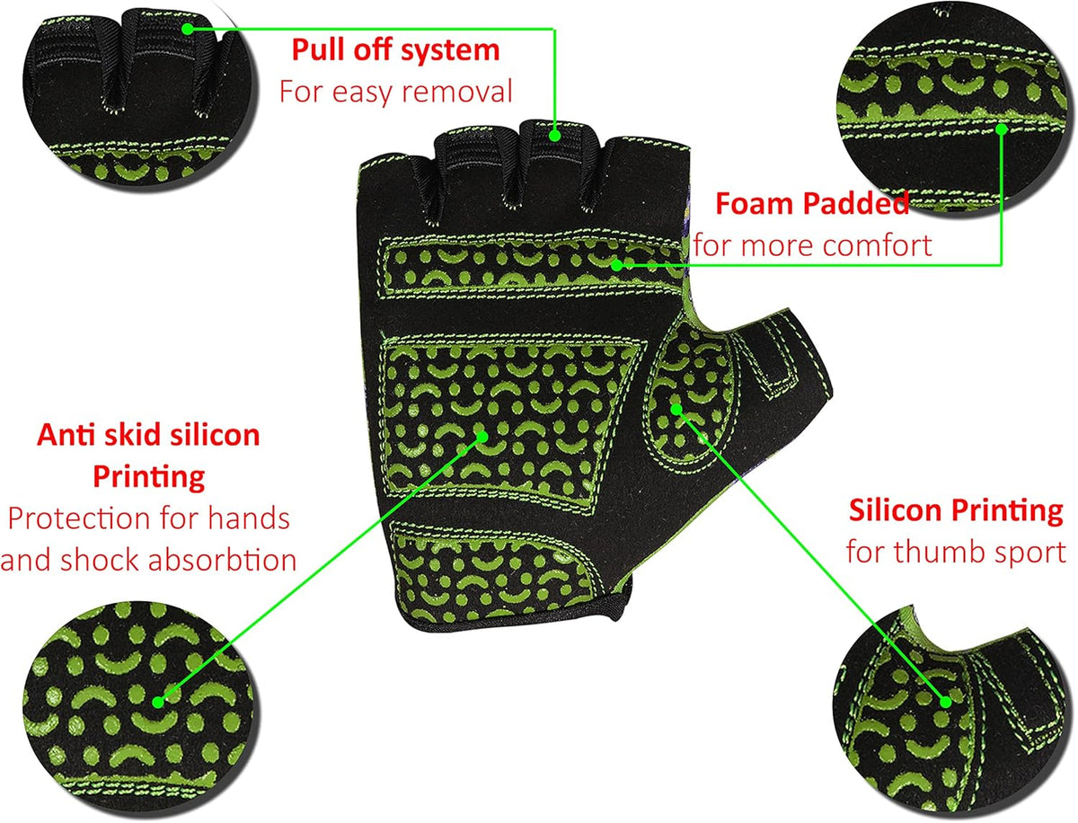 3S Sports Kids Boy's Girl's Cycling Gloves Mountain Bike Half Finger Bicycle Padded Glove Sportswear Mittens For Road Riding Biking & Outdoor Sports
