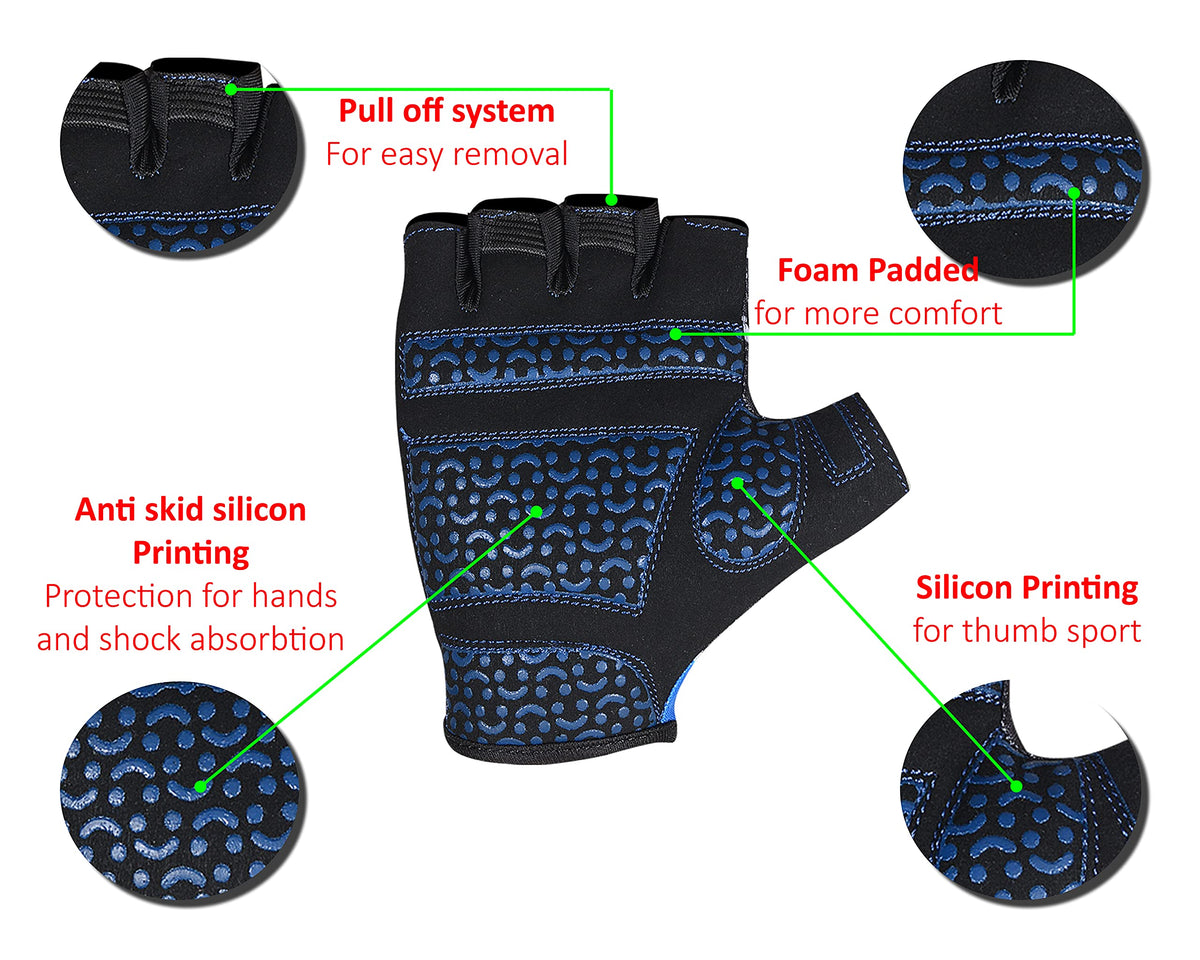 3S Sports Kids Padded Cycling Gloves Half Finger Mountain Bike Road MTB Biker Glove Cycle Bicycle BMX Riding Sports Outdoor Activities Sportswear Mitten for Boys and Girls