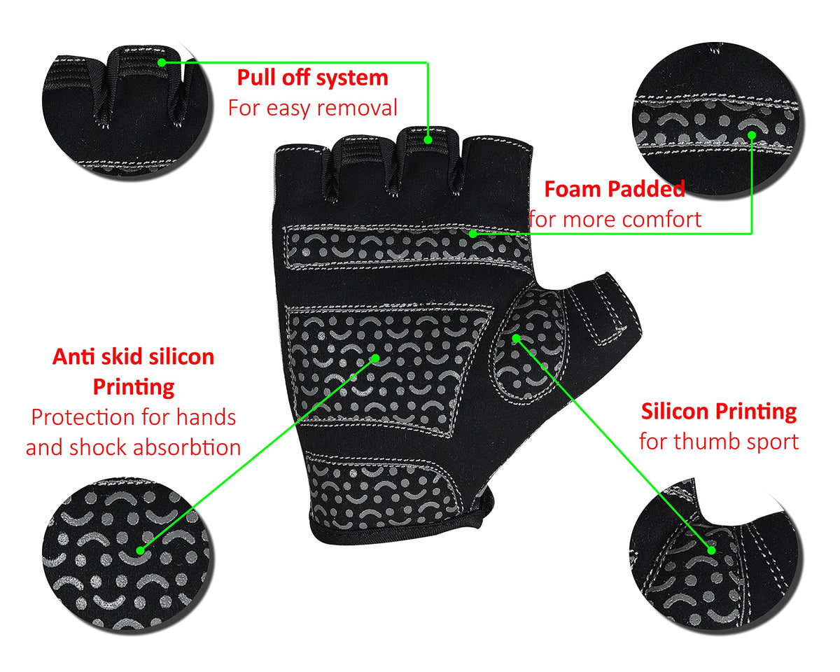 3S Sports Unisex Kids Cycling Gloves Boy's Girl's Half Finger Padded Glove For Biking Hiking Camping & Outdoor Sports