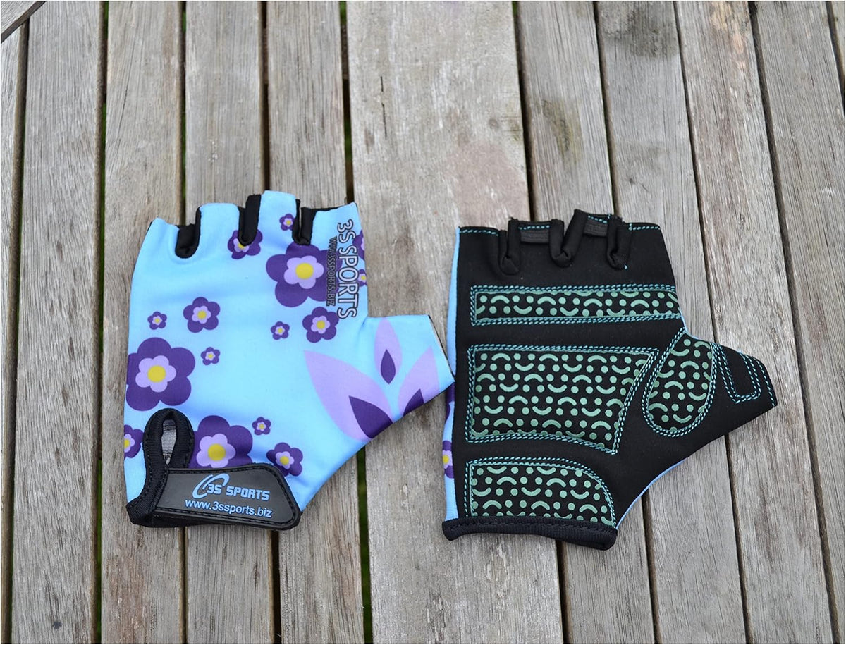 3S Sports Kids Boy's Girl's Cycling Gloves Mountain Bike Half Finger Bicycle Padded Glove Sportswear Mittens For Road Riding Biking & Outdoor Sports