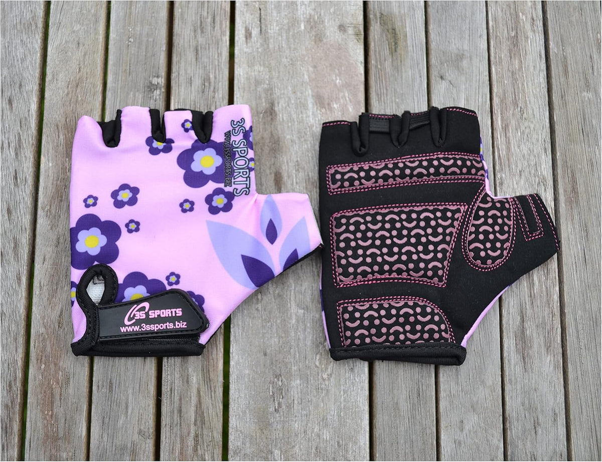 3S Sports Kids Boy's Girl's Cycling Gloves Mountain Bike Half Finger Bicycle Padded Glove Sportswear Mittens For Road Riding Biking & Outdoor Sports