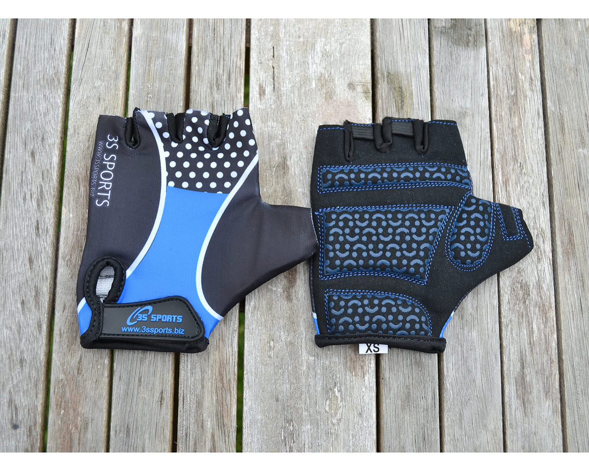 3S Sports Kids Padded Cycling Gloves Half Finger Mountain Bike Road MTB Biker Glove Cycle Bicycle BMX Riding Sports Outdoor Activities Sportswear Mitten for Boys and Girls