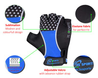 3S Sports Kids Padded Cycling Gloves Half Finger Mountain Bike Road MTB Biker Glove Cycle Bicycle BMX Riding Sports Outdoor Activities Sportswear Mitten for Boys and Girls